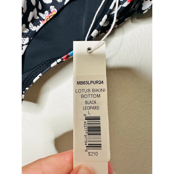 CAROLINE CONSTAS Black White Paisley Leopard Ruffle Anastasia Two-piece Swimsuit - Picture 10 of 13